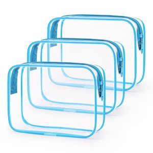 Tsa Approved Toiletry Bag, Cosmetic Bags 3 Pack With Zipper Carry On Airline🐠